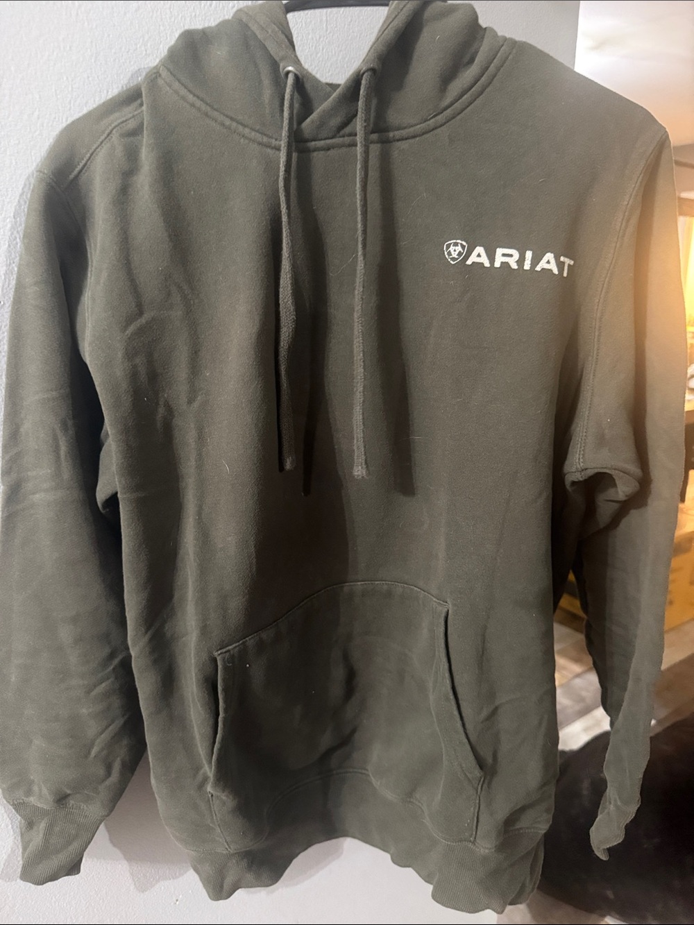 Ariat women’s Dark Olive Pullover Hoodie with Logo